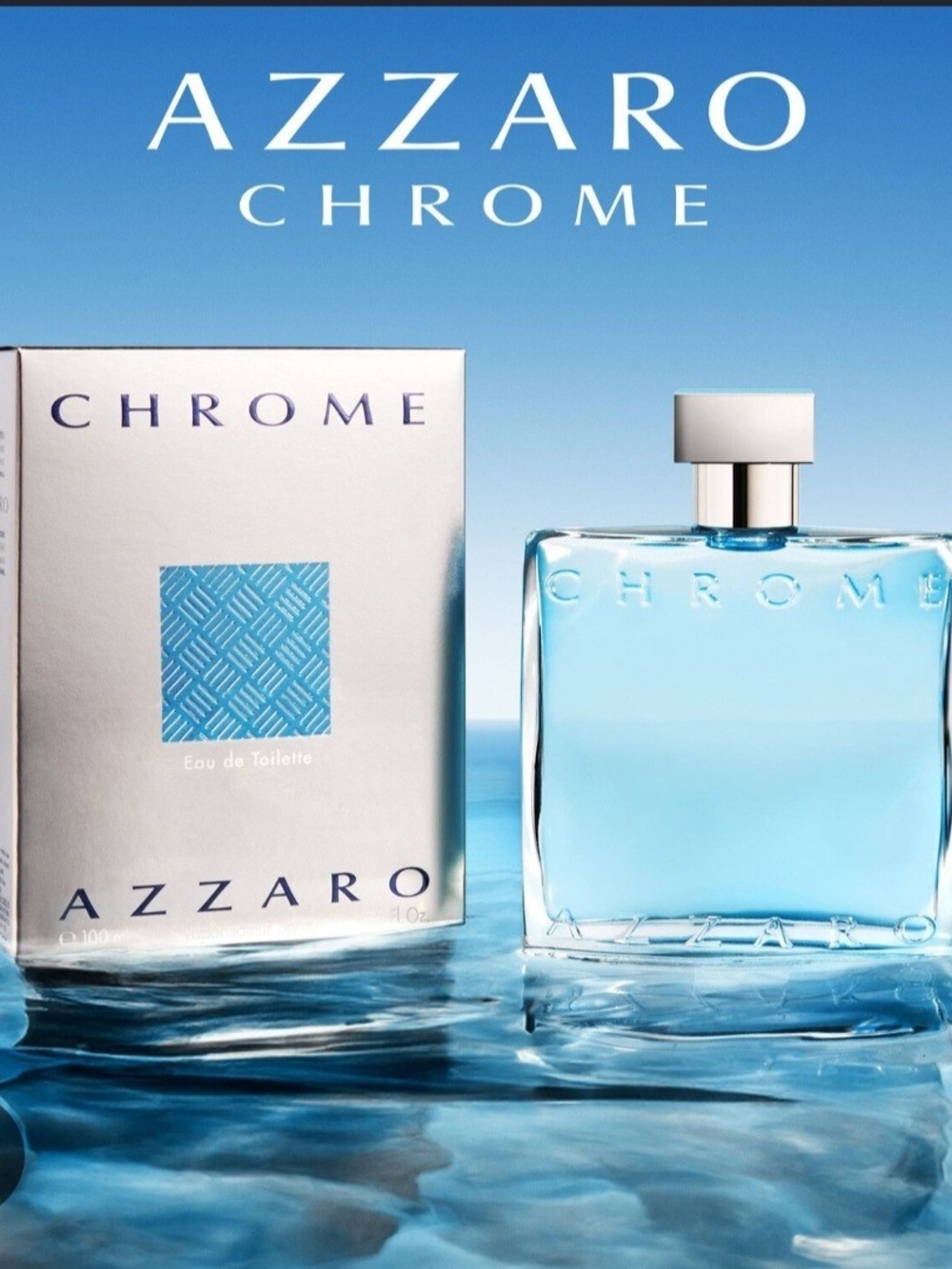 SEALED Azzaro Chrome Eau de Toilette  100 ml- 3.4 oz BNIB / Authentic